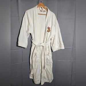 Disney Store RARE VTG 90S Tigger Embroidered Long White COTTON Tie Robe One Size